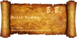 Bulik Bianka névjegykártya